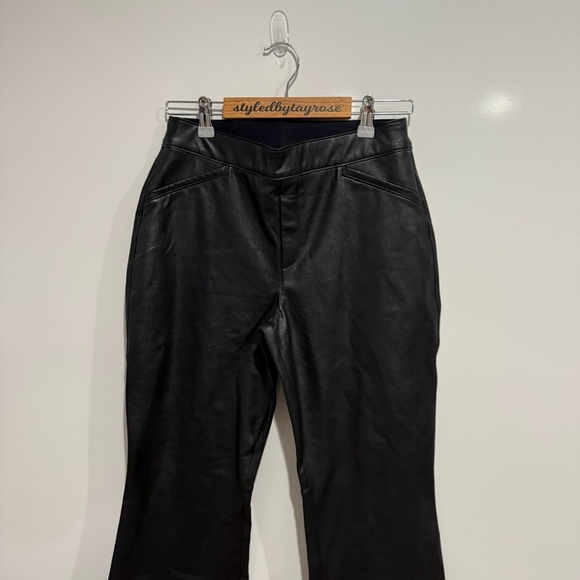 SPANX Leather Like Black Kick Flare Pants - Picture 4 of 9